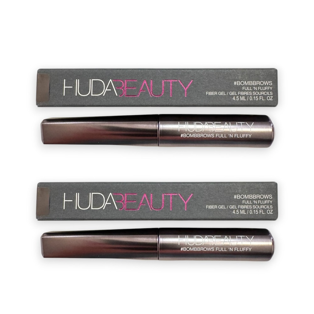 2x Huda‎ Beauty #bombbrows Bomb Brows Full n Fluffy Fiber Gel #6 RICH BROWN